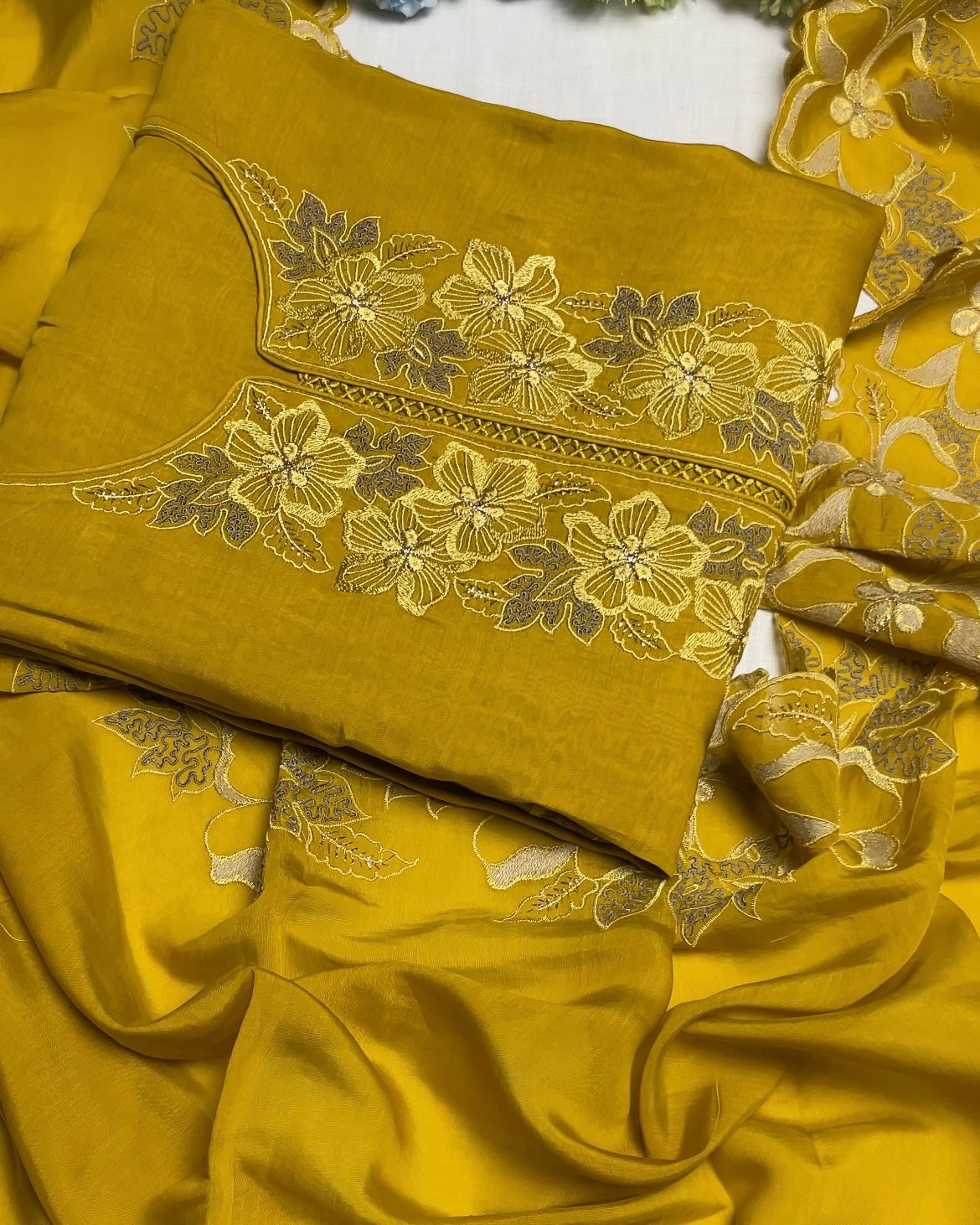 Mustard Yellow Embroidered Suit
