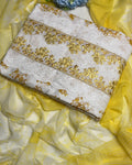 Lemon Yellow Cotton Unstitched Suit with Dupatta