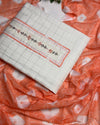 Peach Cotton Unstitched Suit with Dupatta