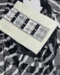 Mul Cotton Unstitched Suit with Monochrome Dupatta