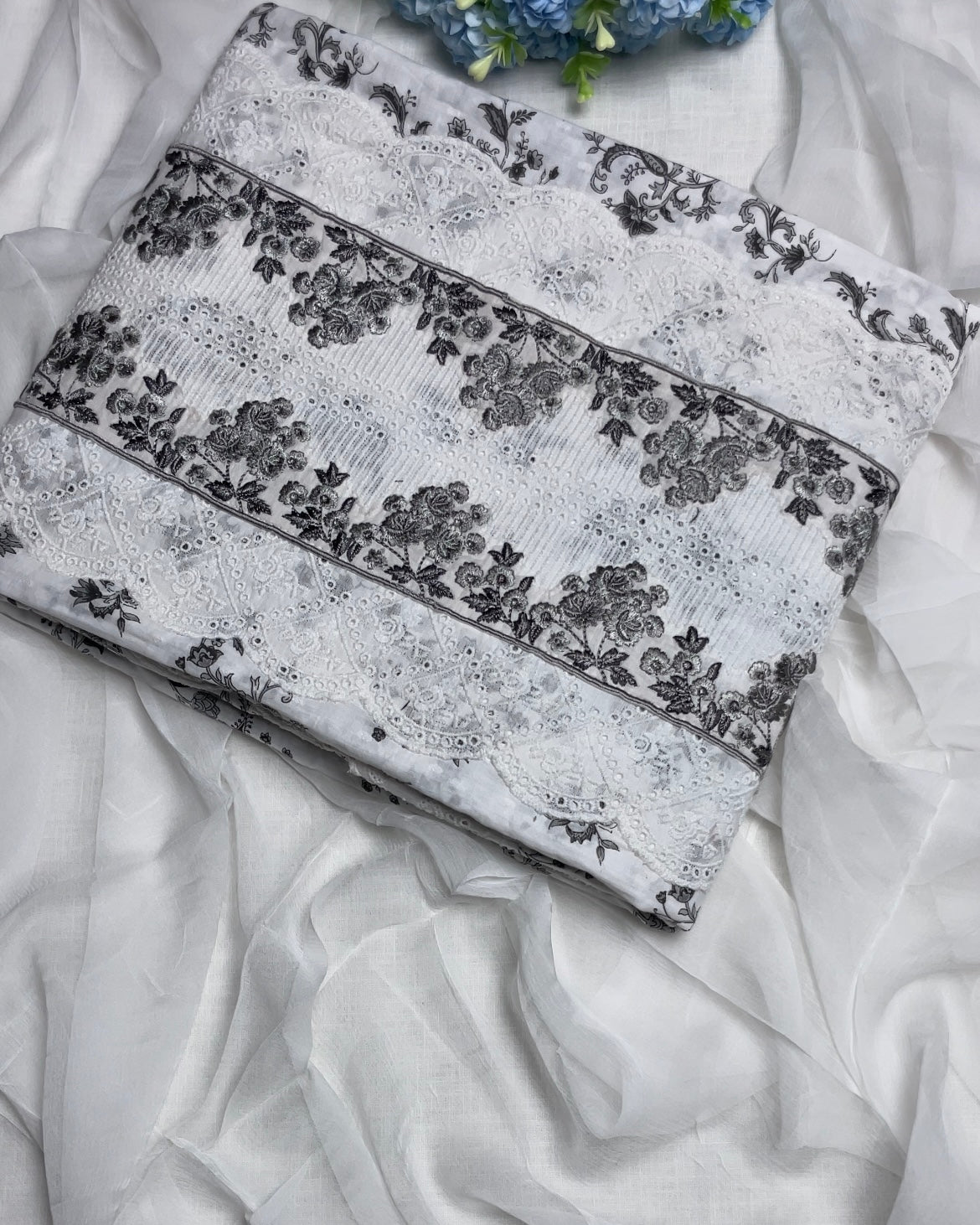 White Cotton Suit with Dupatta
