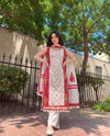 Sleeve-less kurti set with dupatta
